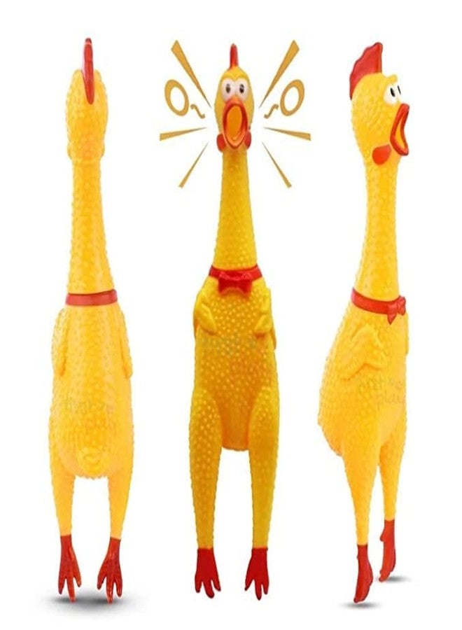 KsPups Safe & Non-Toxic Squawking Chicken Rubber I Squeeze Dog Toys with Sound I BPA Free I Chemical Free I Squeaky and Screaming I Chicken Toy for Pets or Kids (Pack of-1) - Image 1